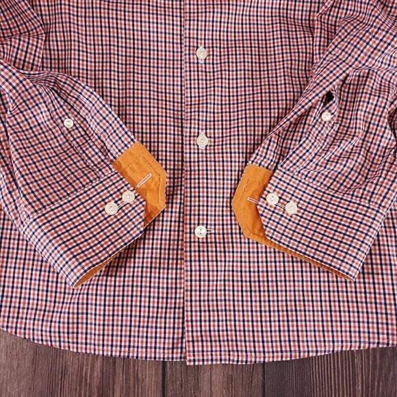 Eton Slim Fit Mens Size 43/17 Button Up Multicolor Check Long Sleeve Dress Shirt - Picture 9 of 16